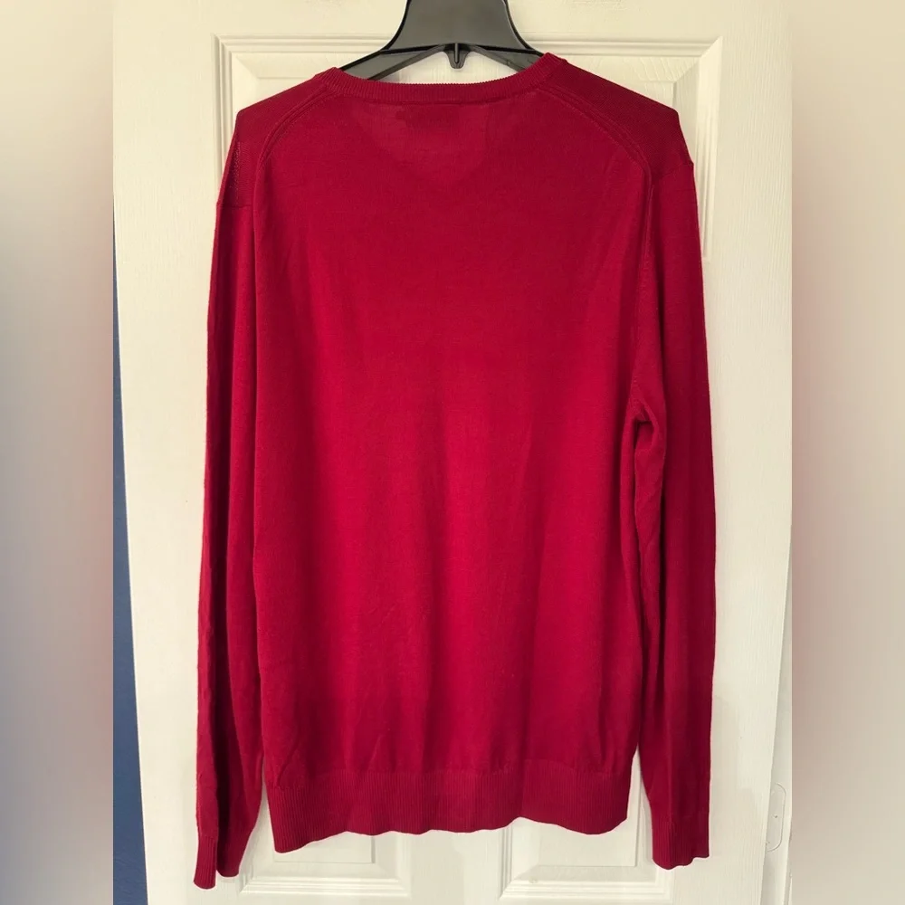 Rodd & Gunn Men’s Red 100% Extra Fine Merino Wool V-Neck Sweater Large